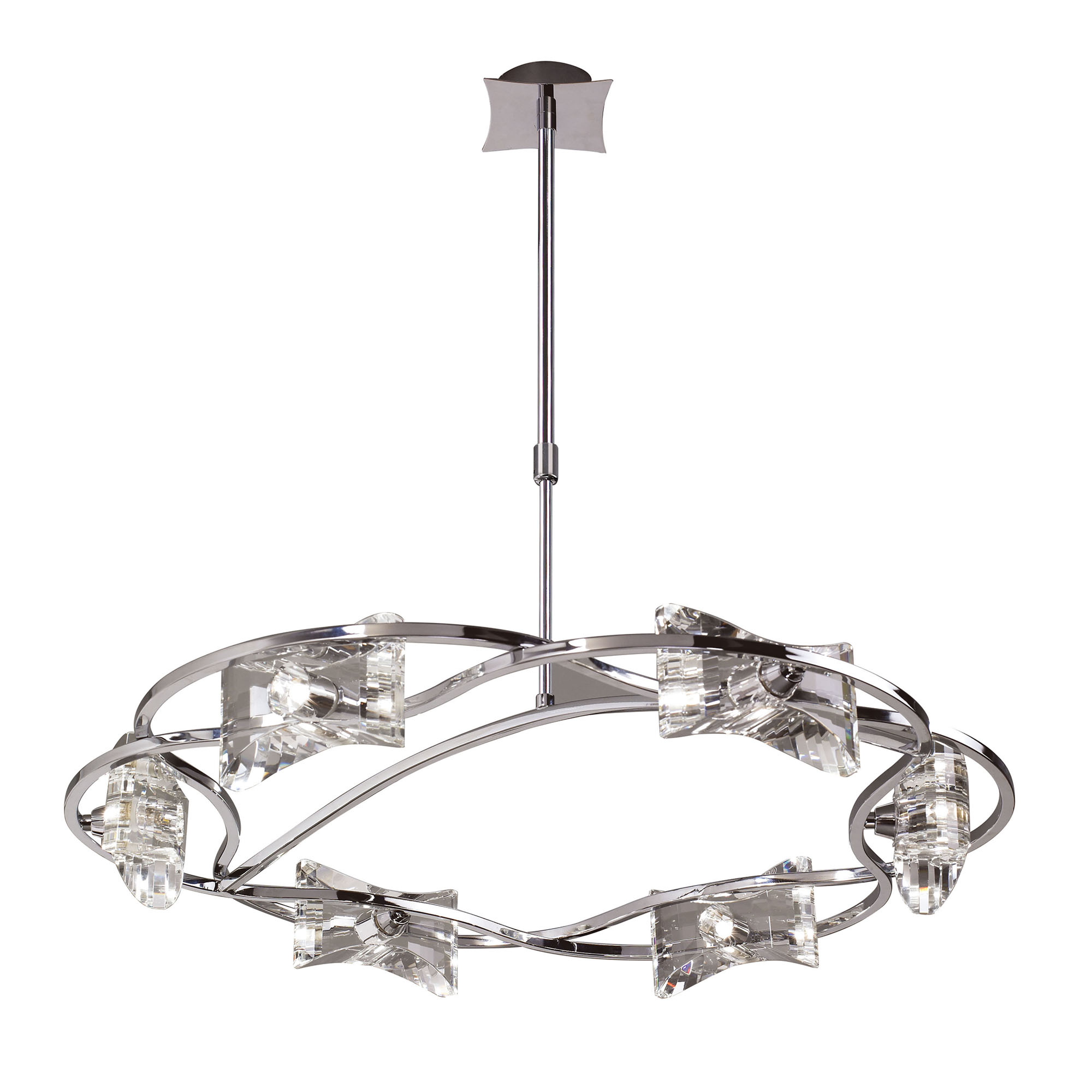 Kromo Polished Chrome Ceiling Lights Mantra Ring Pendants